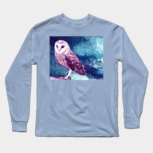 Galaxy Owl Long Sleeve T-Shirt by ValinaMoonCreations